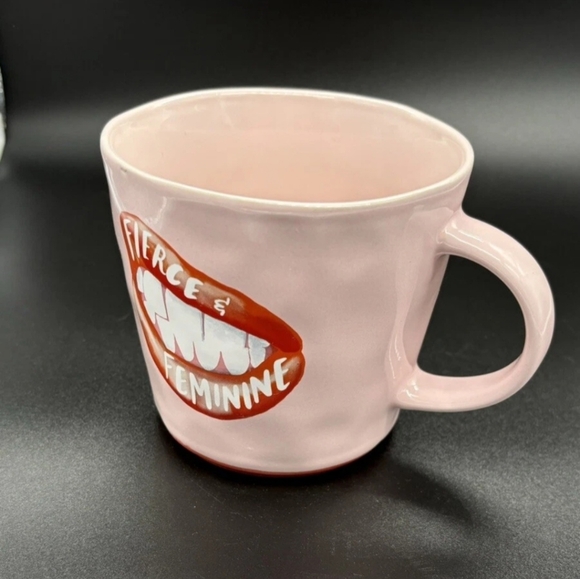 Pink & Red Glossy, Ceramic Mug, Fiercely Feminine, Coffee Cup NWOT - Picture 4 of 7
